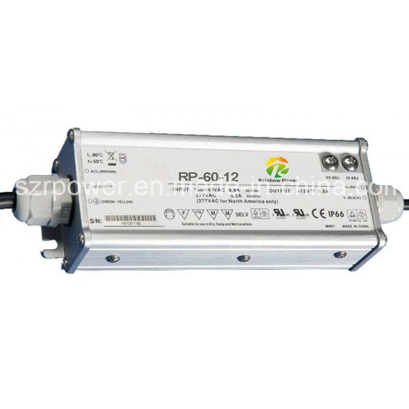 60W 12V 5A Waterproof IP67 Outdoor LED Driver