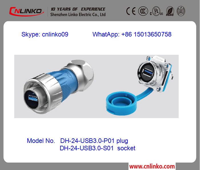 Ce Approved USB3.0 IP67 Waterproof Cable Connector/USB3.0 Connector