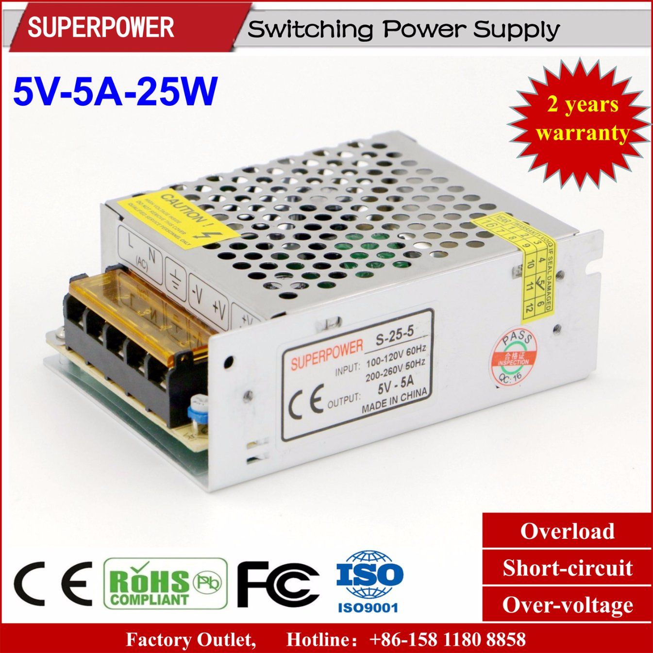 5V 5A 25W Switching Power Supply for LED Display Screen