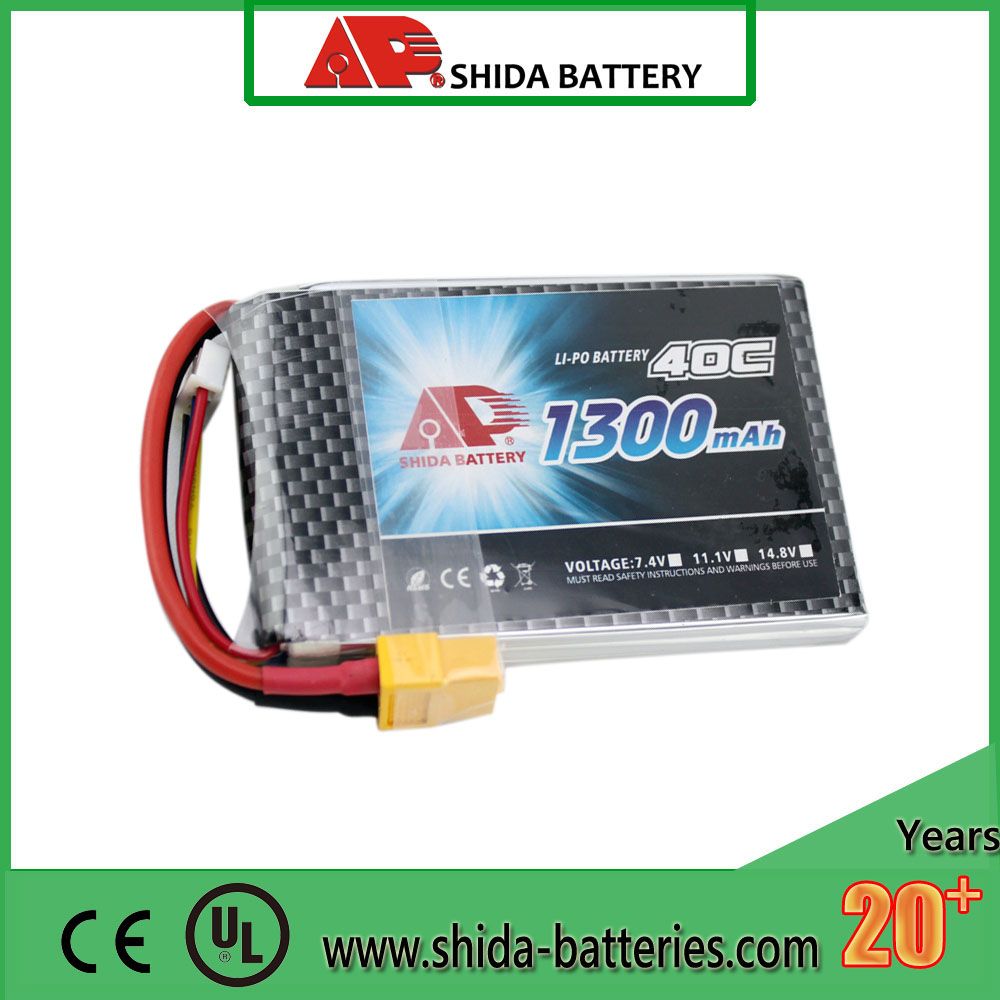 1300mAh 11.1V 40c Lithium Polymer Battery for Fpv Drone