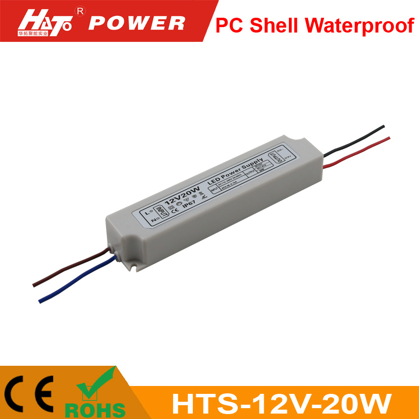 12V 20W PC Shell Waterproof LED Power Supply with Ce/RoHS