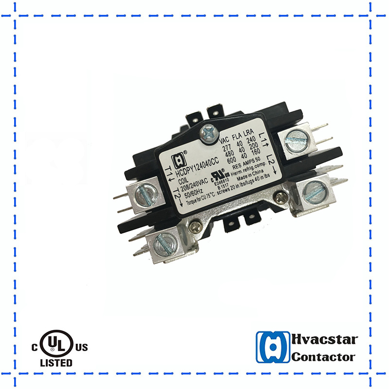 Definite Purpose Air-Con Magnetic 1.5 Pole 40A 120V AC Contactor UL Certification