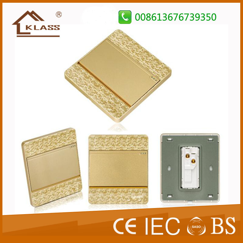 British Standard Mosaic Golden One Gang Wall Switch Flat