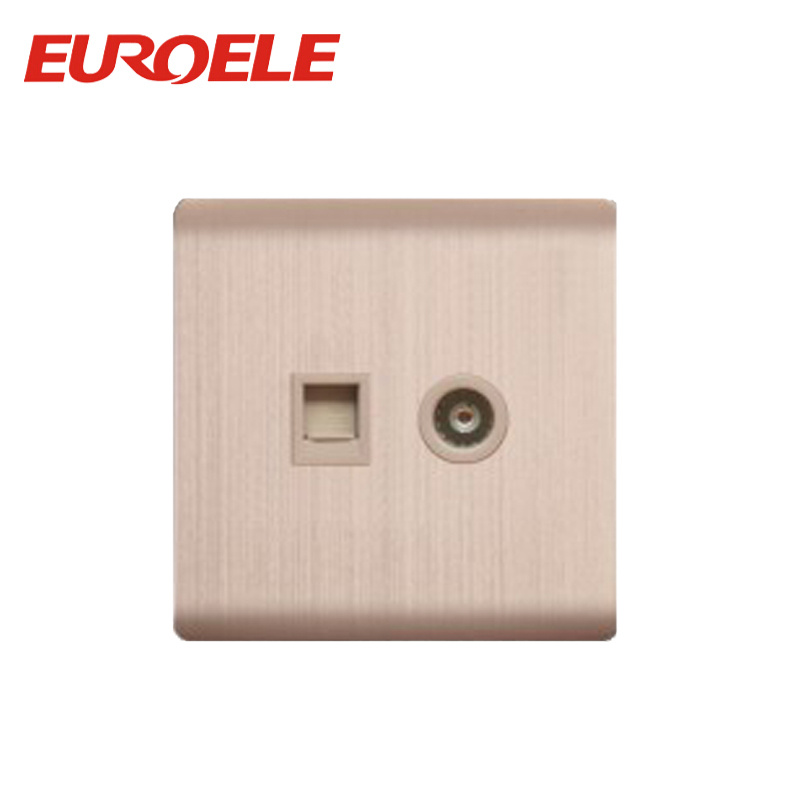 Aluminum Plate TV Tel Socket and Data Satellite Socket