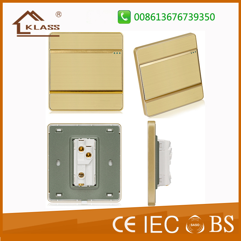 British Standard Golden-Framed One Gang 16A Custom Wall Switch