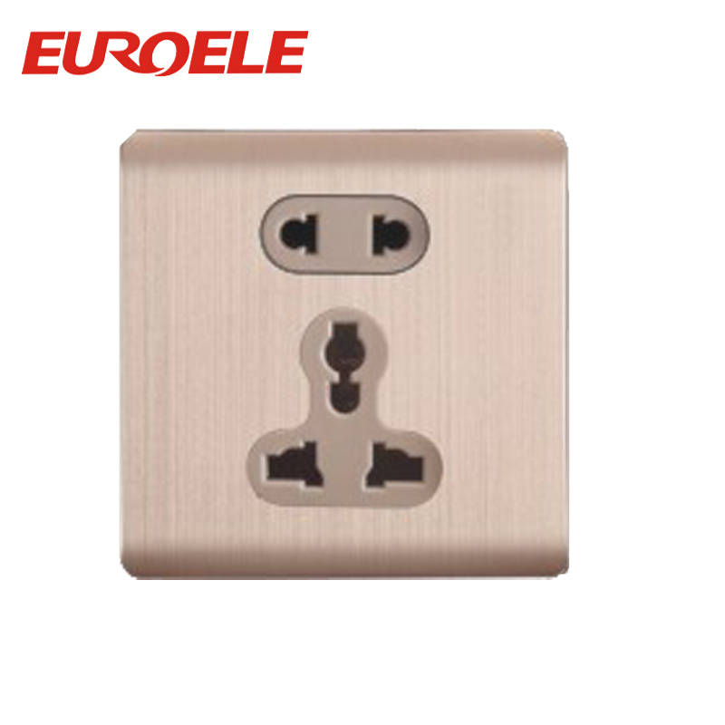 Universal Type Aluminum Plate 5 Pin Wall Socket