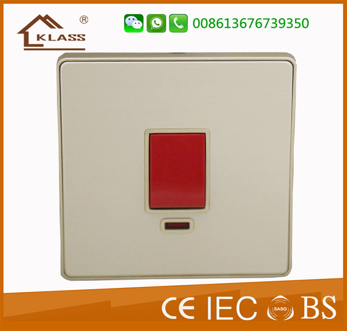 BS 32A 1 Gang Double Pole Switch with Neon Indicator