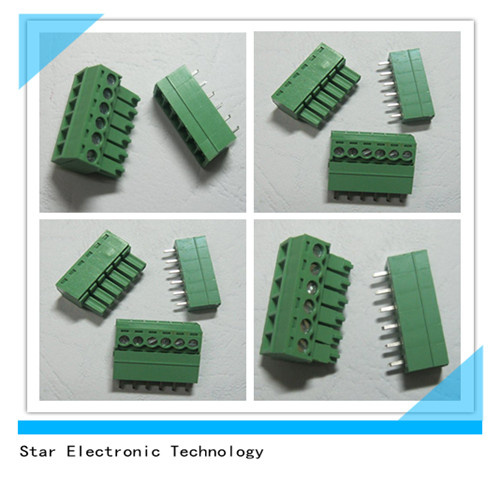 Electronic Straight-Pin 3 Pin Way Pitch 3.81mm Screw Terminal Block Connector Green Color