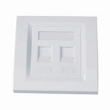 Dual Port RJ45 Faceplate in 86 Type