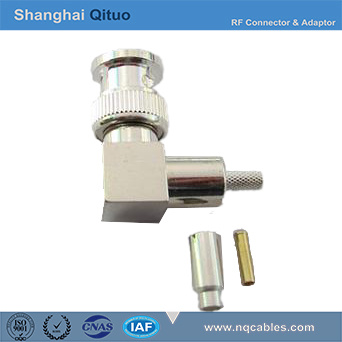RF Connector BNC Right Angel Male Plug Crimp 75ohm (BNC-75-JW-C-1.5)