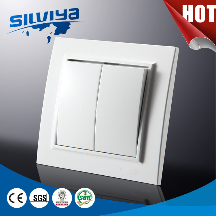 Modern Design Two Gang One Way Electric Wall Switch with Ce Certificate
