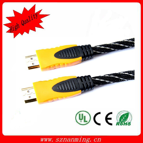 Gold Plated Connector Nylon Braid HDMI to HDMI Cable