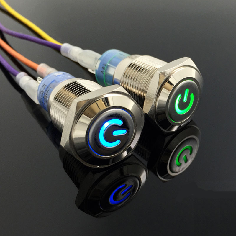Illuminated in Stainless Steel LED Ring Push Button Switch