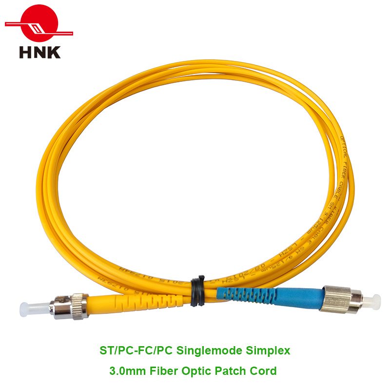 ST/PC-FC/PC Simplex Singlemode 3.0mm Fiber Optic Patch Cable