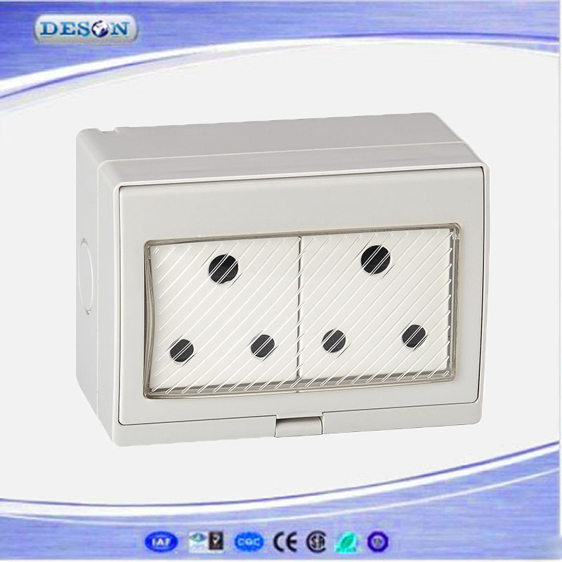 IP55 2 Gang Waterproof South Africa Wall Socket