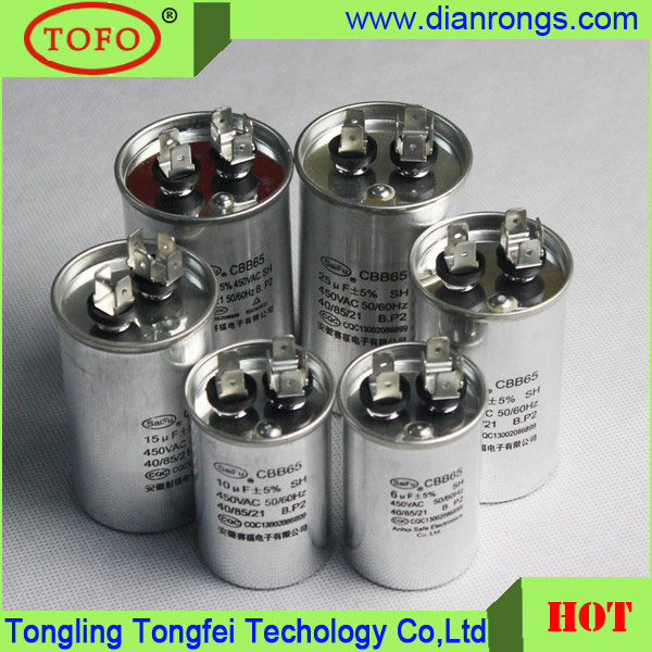 Round Type 440VAC AC Motor Running Cbb65 Capacitor