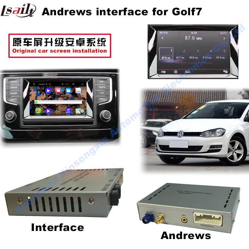 Car Upgrade HD Multimedia Interface Android4.2.2/4.4.4 GPS Navigation for (13-16) VW Golf 7
