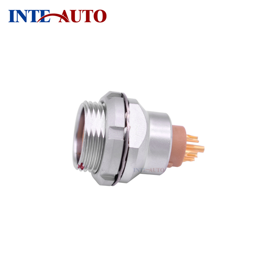 Metal Circular Push Pull M12 Fixed Female Socket