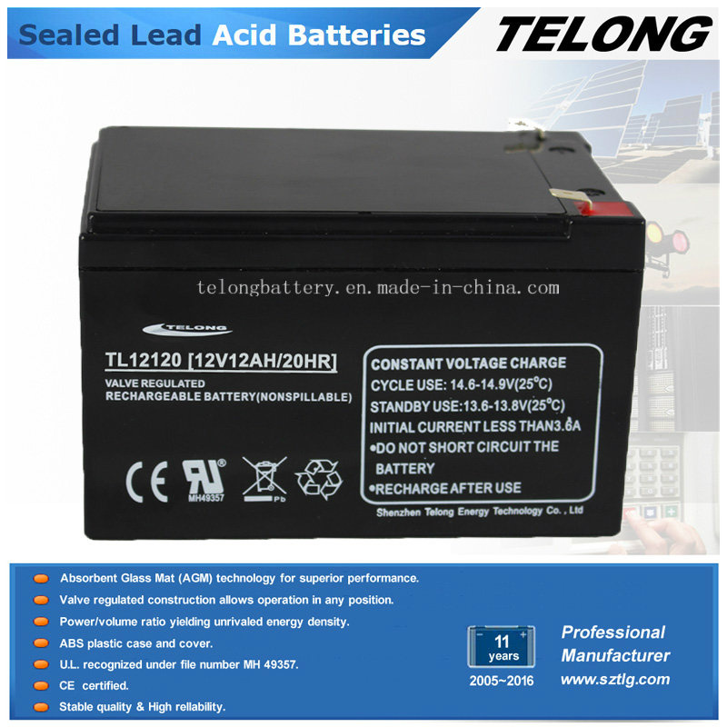 12V 12ah Storage Sealed Lead Acid Battery for UPS