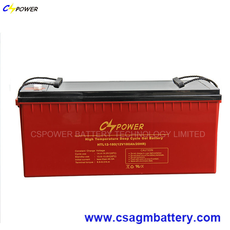 China Deep Cycle Solar Gel Battery 12V180ah with 3 Years Warranty
