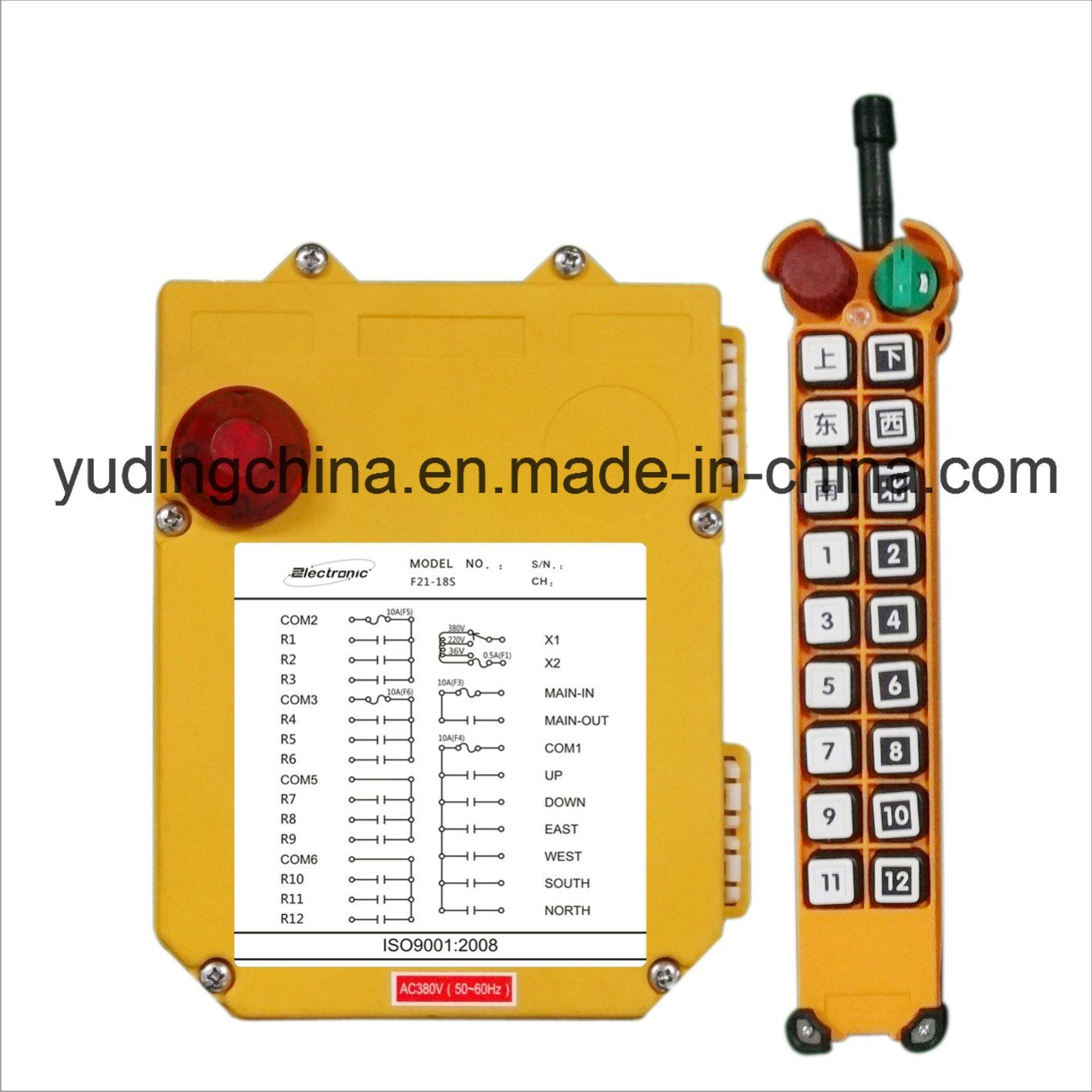 Yuding Factory Supply F21-18s Remote Control Crane Hook, Ce FCC Approval