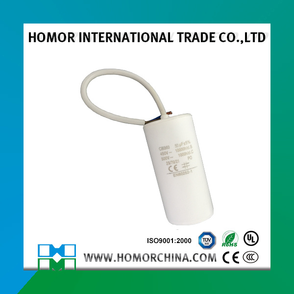 Cbb60 Series AC Motor Capacitor 50UF 450V Cable Type