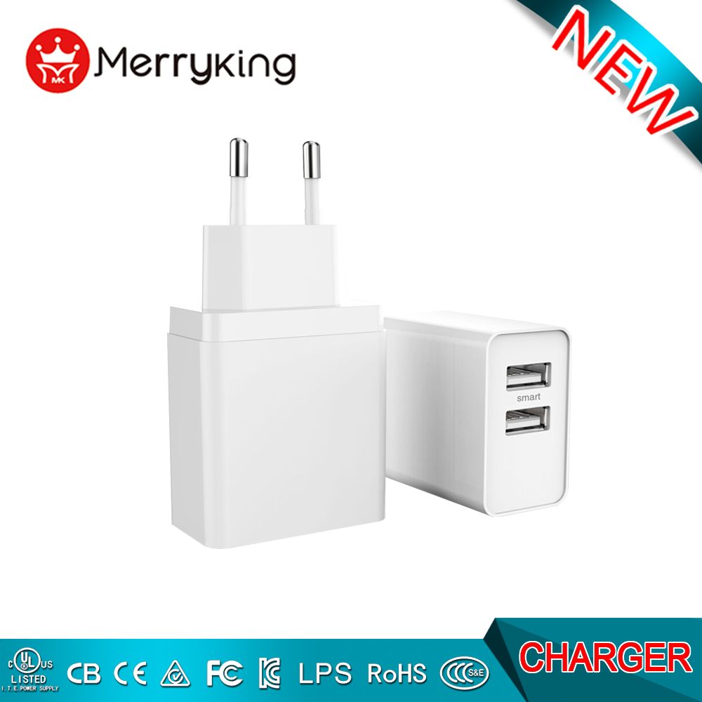 Type-C EU Plug Dual USB Wall Charger 5V2400mA High Quality Phone Charger