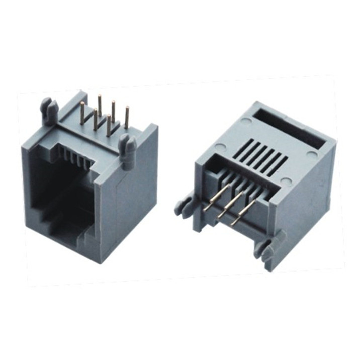 Free Sample Plastic Single 6 Pin PCB RJ45 Connector
