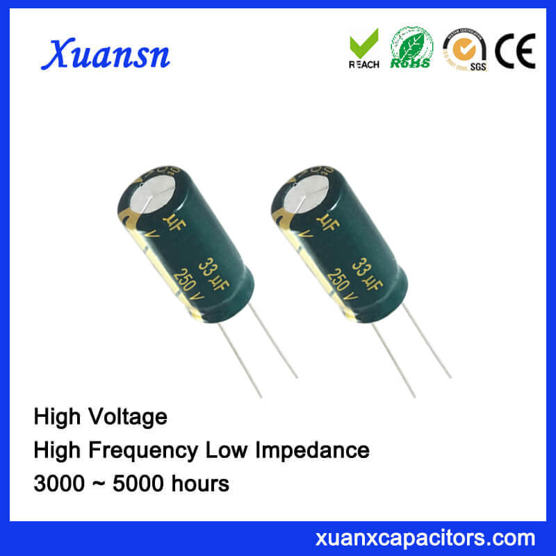 Good Quality 33UF 250V Electrolytic Capacitor High Frequency