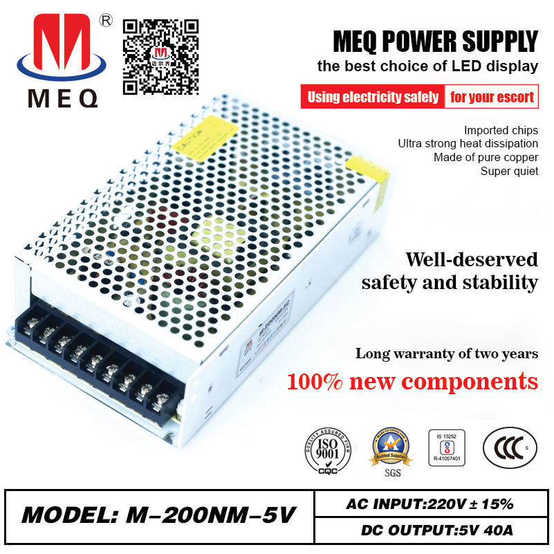 AC/DC 40A Single Output Switching / Switch Power Supply 200W 5V for LED SMPS