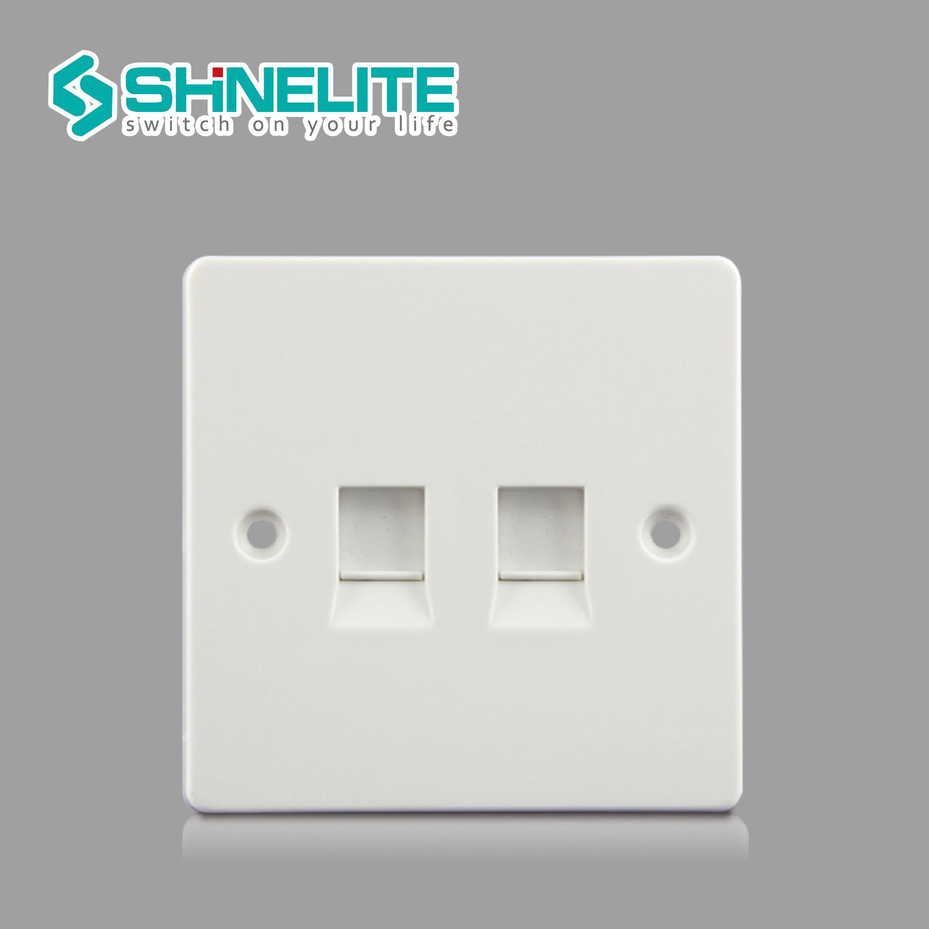 2 Gang RJ45 8 Wires Data Socket Used for Internet Socket