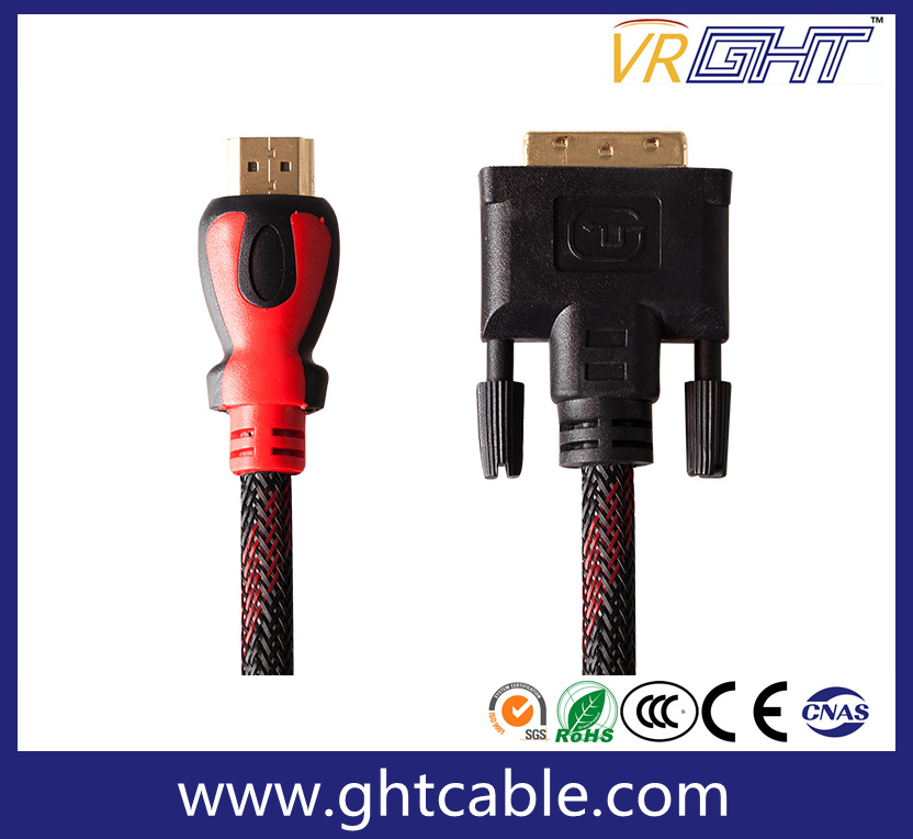 High Speed HDMI to DVI Cable with Outer Braiding Jacket