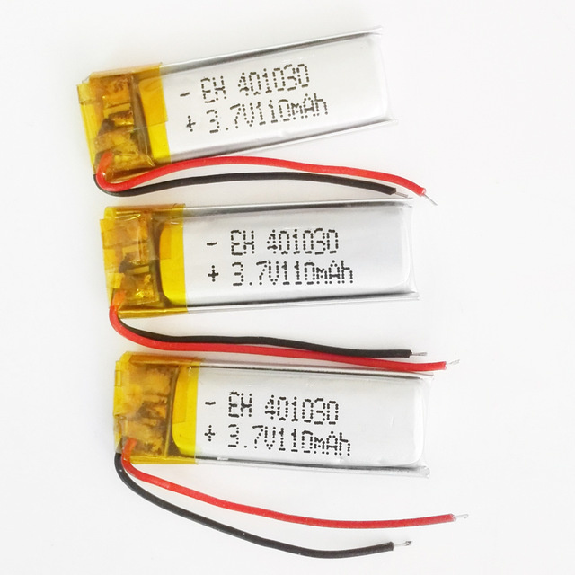 3.7V 110mAh 401030 Lithium Polymer Battery for DIY MP3