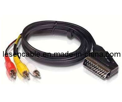 Scart to 3 RCA Plug Cable