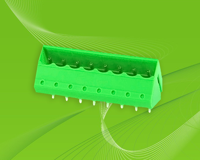 Pluggable Terminal Block with 45 Deg Wire Direction