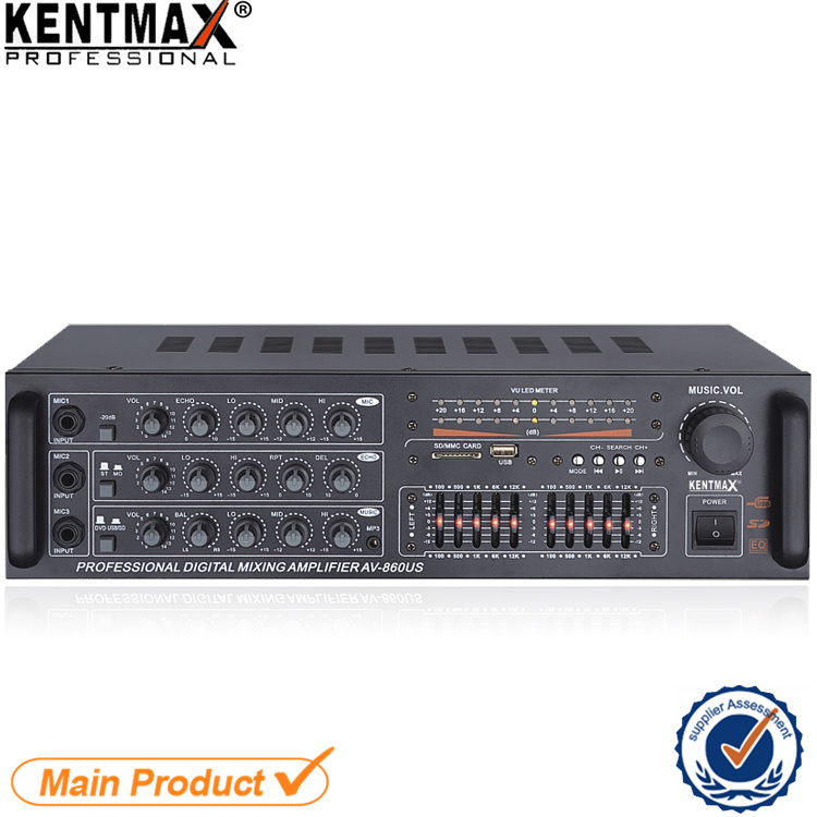 25 Watts Iron Panel Mixer Audio Amplifier for Home (AV-860)