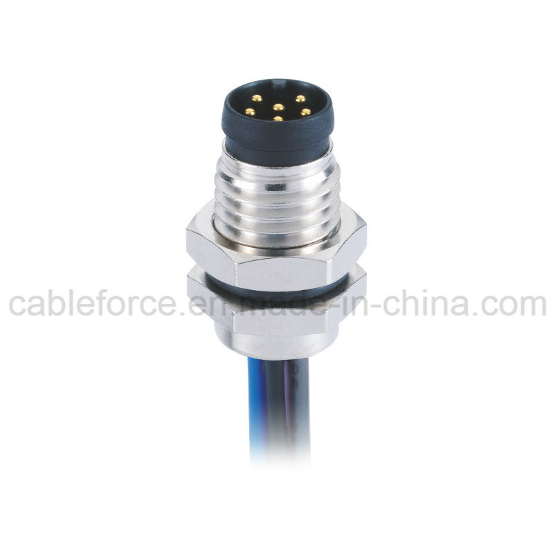 M8 6pin Male Front Fastened Connector for Industrial Automation with Ce Certification