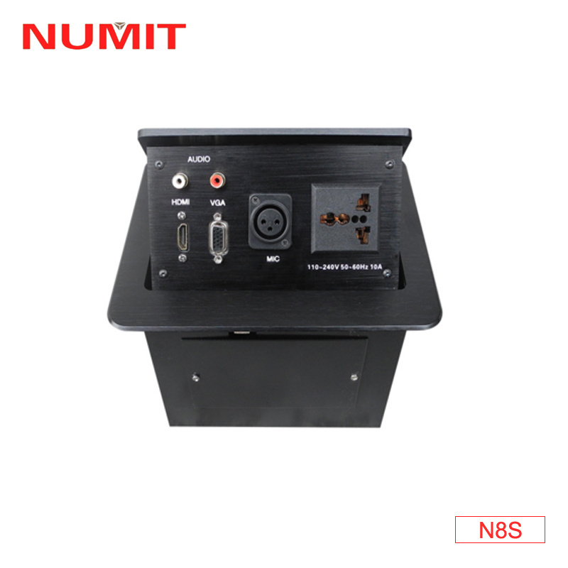 Multi Outlets Pop up Desktop Socket with Spring Damping High-Grade Safe Flush Plug Receptacle