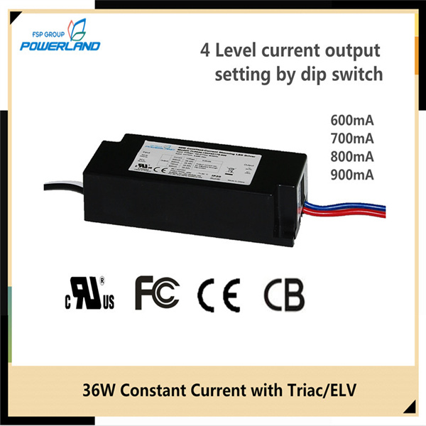 36W 600/700/800/900mA Constant Current Triac Dimmable LED Driver