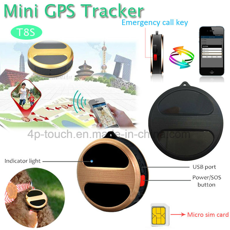 Round Shape Personal GPS Tracker with GPS+Lbs Dual Positioning (T8S)