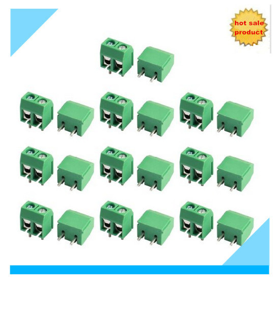 2 Way Screw Terminal Block Connector 5.08mm Pitch Green
