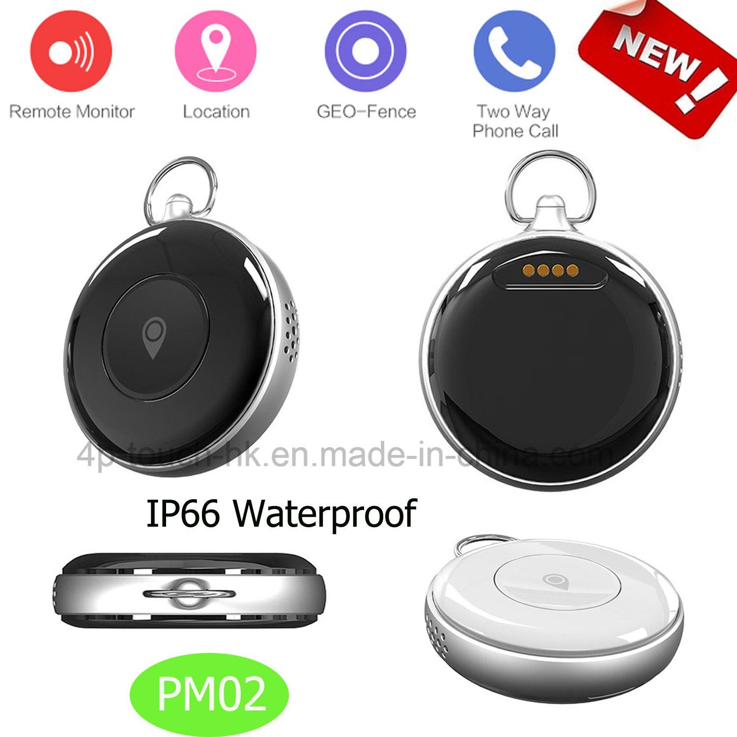 IP66 Waterproof Mini GPS Tracker Device for Elderly/Kids/Pets Pm02