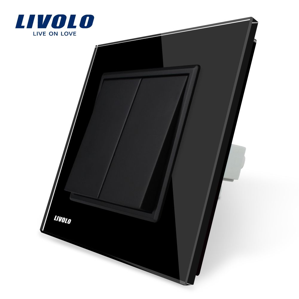 Livolo EU Standard 2gang 1way Push Button Wall Switch Vl-C7K2-12