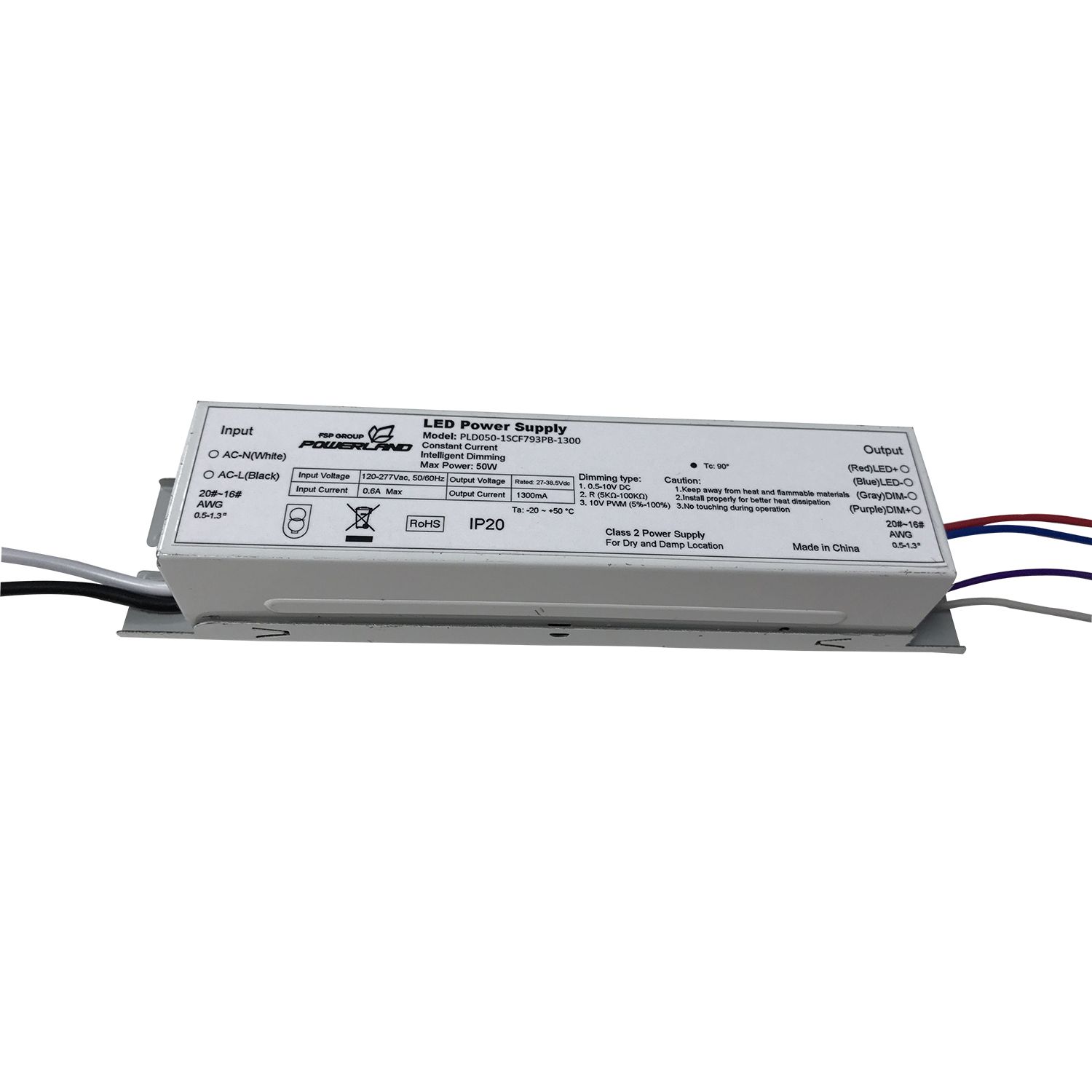 50W Adjustable Constant Current LED Driver with Class P of UL