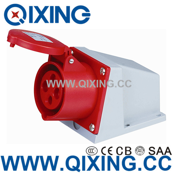 Comando Red 16A Three Phase Wall Mounted Socket