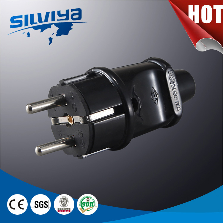 Black Color New Deisign European 2pin Plug