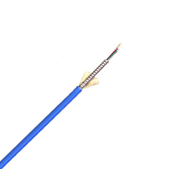 2-Fibers Singlemode 9/125 Single-Armored Indoor Tight-Buffered Breakout Fiber Optical Cable