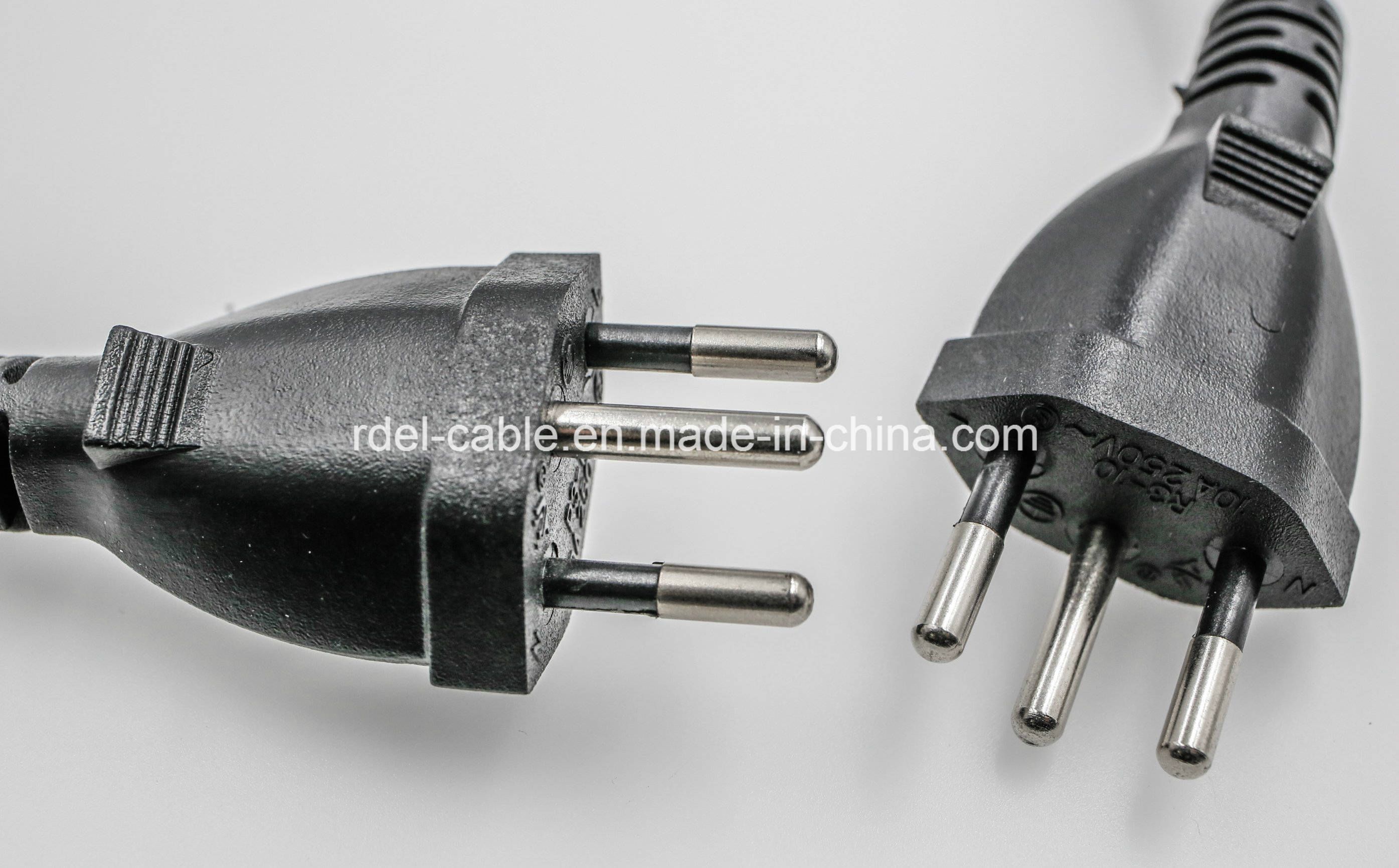 Brazil Plug to IEC C15 Appliance Power Cord Brazil Laptop Power Cord with Inmetro Approval