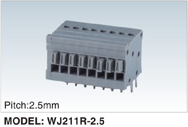 PCB Spring/Screwless Terminal Block Connector Pitch2.5mm (WJ211R-2.5)