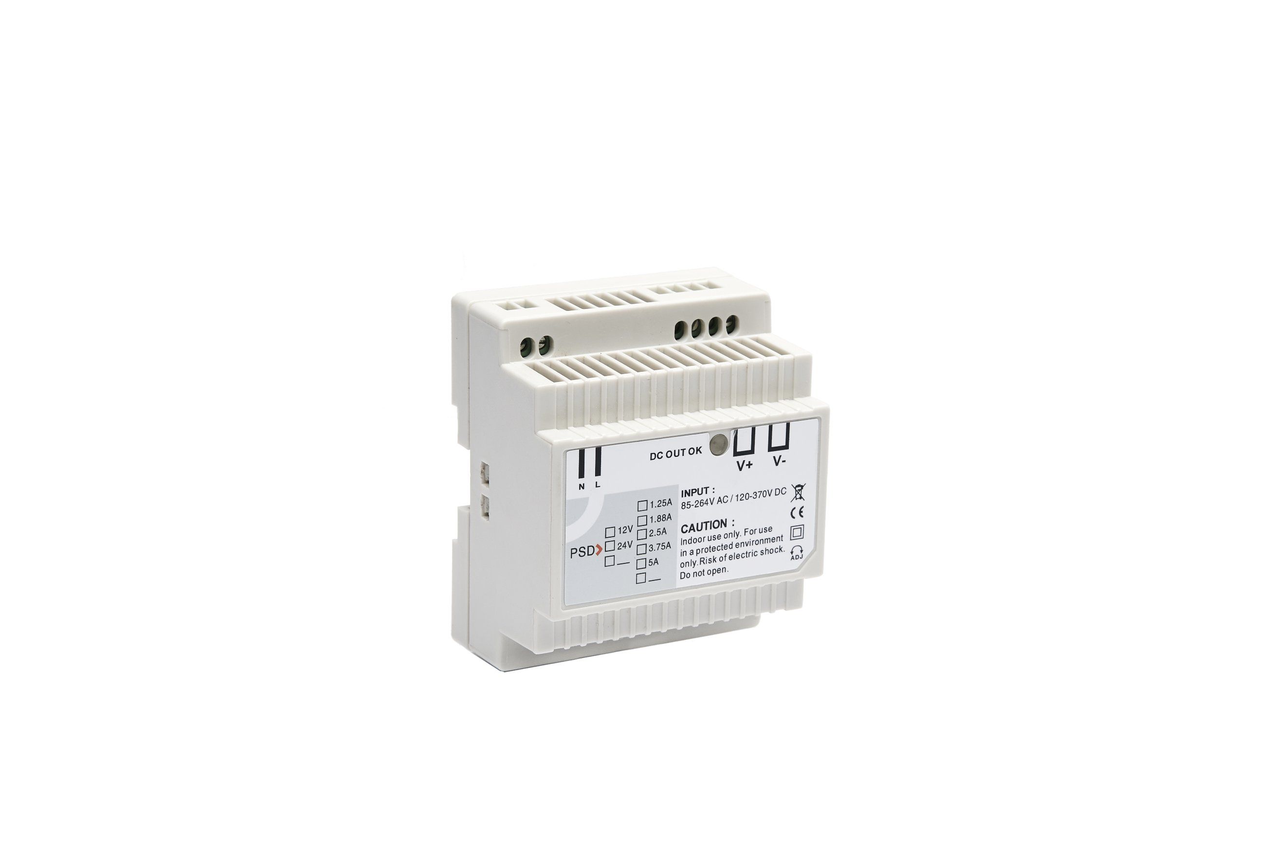 45W 24V 2A Switching Power Supply with Short Circuit Protection